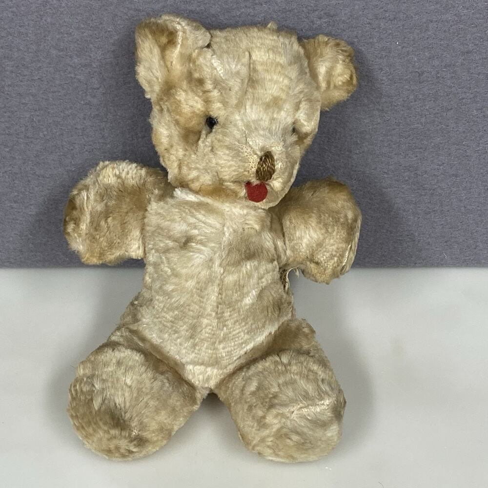 Vintage Krueger NYC Teddy Bear Tan 8” Tall w/ Tush Tag USA Plush Stuffed Animal